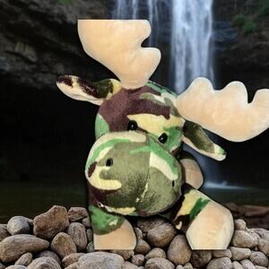 Mary Meyer Plush Moose Team Camo Stuffed Animal Antlers Nursery 40930 Green 12"